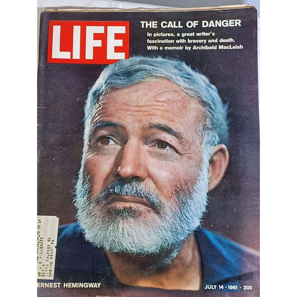 Vintage 1961 LIFE Magazine Ernest Hemingway Call Of Danger July 14 Issue Cover